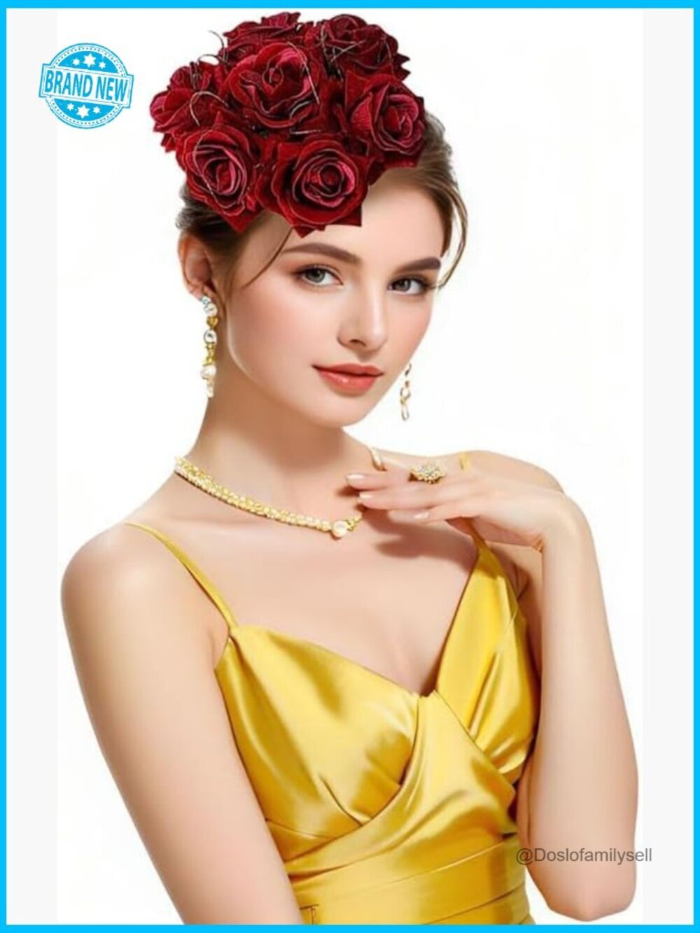 Fascinator Headband Rose Floral Handmade Tea Party Derby Hat Elegant